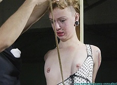 Moxie Belt Whipped, Gagged, Nose Hooked, Clamped, Crotch Roped - Part 2