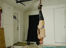 Being Tightly Bound, Hanging Upside Down, Bound with Fishing Line and Clamped Should Help Jennahs Attitude - Part 2