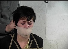 Alison Gagged Tight, Hoisted, Gagged Again, Groped, Then Tied in a Legs Spread Hogtie! - Part 1